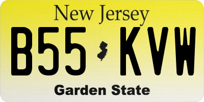 NJ license plate B55KVW