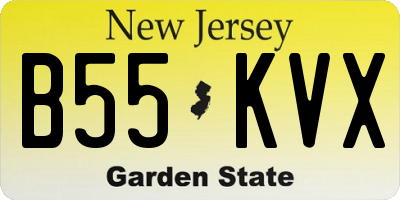 NJ license plate B55KVX
