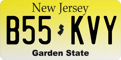 NJ license plate B55KVY