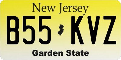 NJ license plate B55KVZ