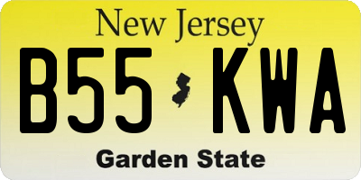 NJ license plate B55KWA