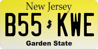 NJ license plate B55KWE