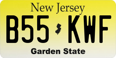 NJ license plate B55KWF