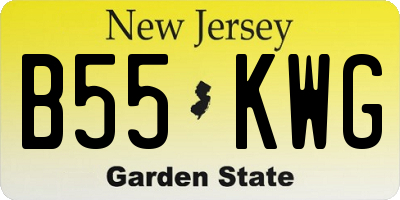 NJ license plate B55KWG