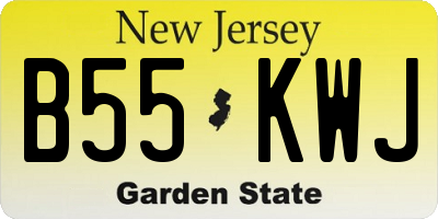 NJ license plate B55KWJ
