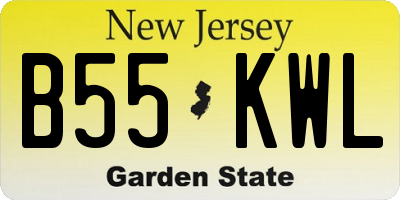 NJ license plate B55KWL