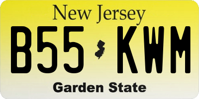 NJ license plate B55KWM