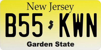 NJ license plate B55KWN