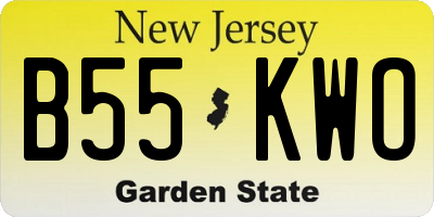 NJ license plate B55KWO