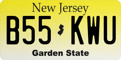 NJ license plate B55KWU