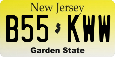 NJ license plate B55KWW