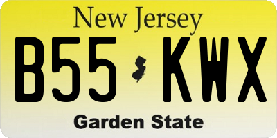 NJ license plate B55KWX
