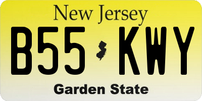 NJ license plate B55KWY