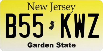 NJ license plate B55KWZ
