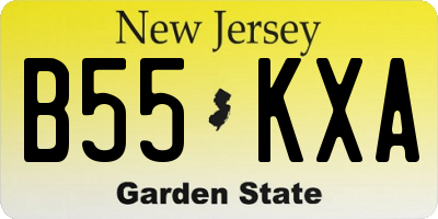 NJ license plate B55KXA