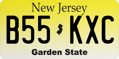 NJ license plate B55KXC
