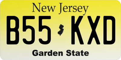 NJ license plate B55KXD