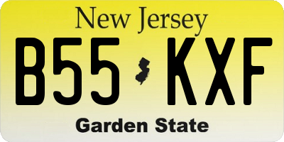 NJ license plate B55KXF