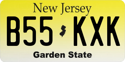 NJ license plate B55KXK