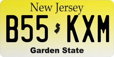 NJ license plate B55KXM