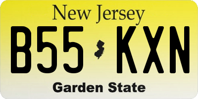 NJ license plate B55KXN