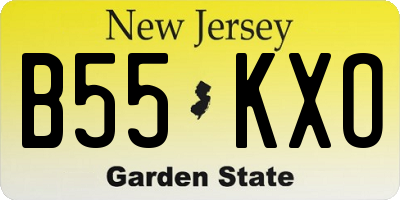NJ license plate B55KXO