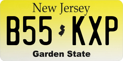 NJ license plate B55KXP