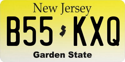 NJ license plate B55KXQ