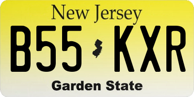 NJ license plate B55KXR
