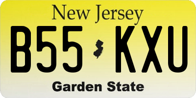 NJ license plate B55KXU
