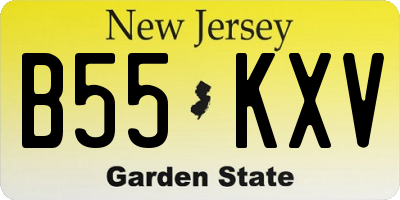 NJ license plate B55KXV