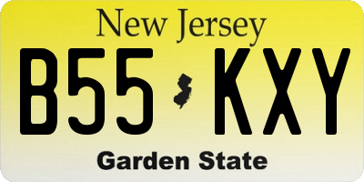 NJ license plate B55KXY