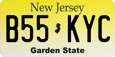 NJ license plate B55KYC