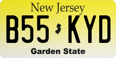 NJ license plate B55KYD