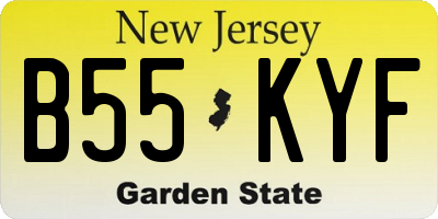 NJ license plate B55KYF