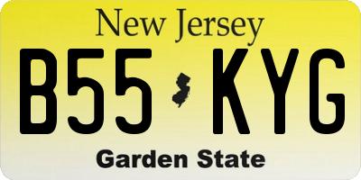 NJ license plate B55KYG