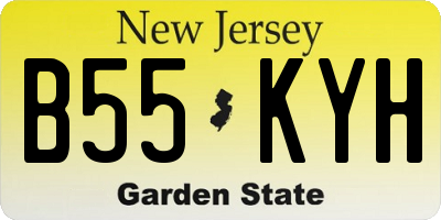 NJ license plate B55KYH