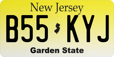 NJ license plate B55KYJ