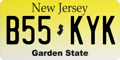 NJ license plate B55KYK