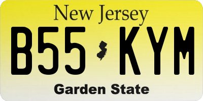 NJ license plate B55KYM