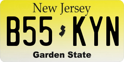 NJ license plate B55KYN