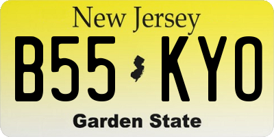 NJ license plate B55KYO