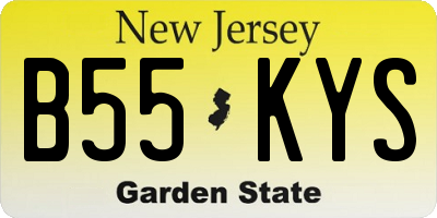 NJ license plate B55KYS