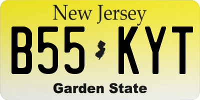 NJ license plate B55KYT