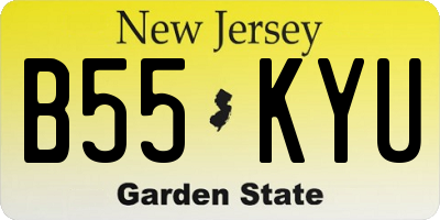 NJ license plate B55KYU