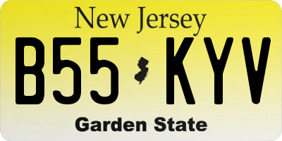 NJ license plate B55KYV