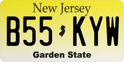 NJ license plate B55KYW
