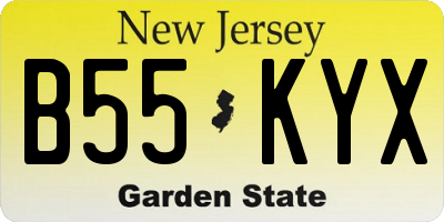 NJ license plate B55KYX
