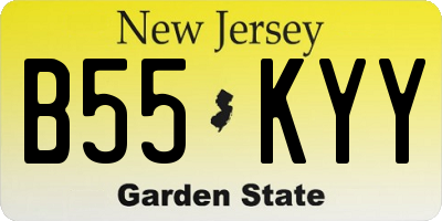NJ license plate B55KYY
