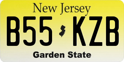 NJ license plate B55KZB
